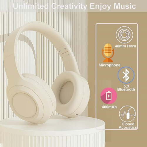 Ασύρματα ακουστικά Bluetooth Over Ear, πτυσσόμενα στερεοφωνικά ακουστικά Hi-Fi με εν 1