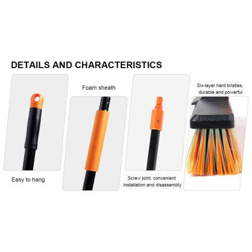 17.7" Outdoor Broom Cleaning Brush Sweeper Handle 1