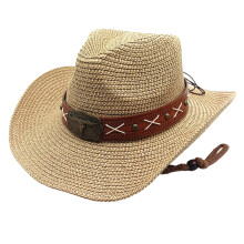 Natural Paper Straw Victorian Hat With Band Detailing-Khaki M