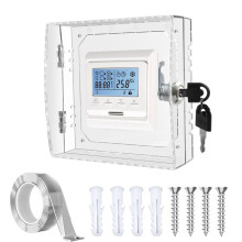 Clear Plastic Thermostat Cover Box with Child Proof Designs