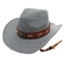 Elegant Band Straw Victorian Hat With Adjustable-Navy blue M