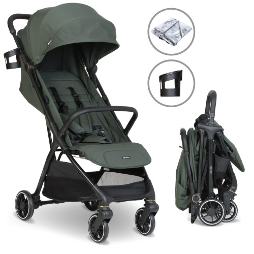 My Babiie MBX6 Auto-Fold Compact Stroller - Forest Green