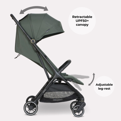 My Babiie MBX6 Auto-Fold Compact Stroller - Forest Green 1