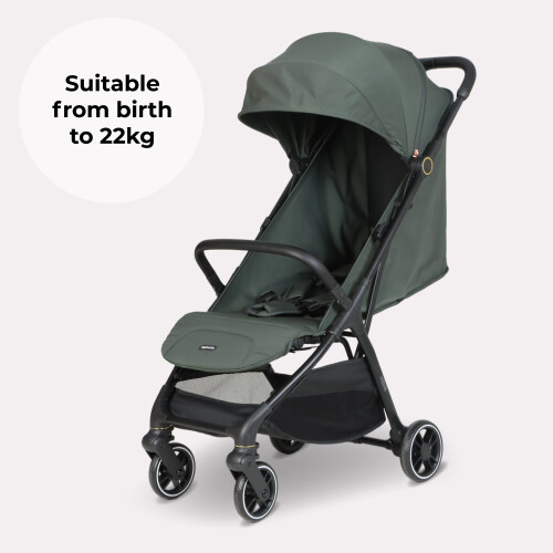 My Babiie MBX6 Auto-Fold Compact Stroller - Forest Green 2