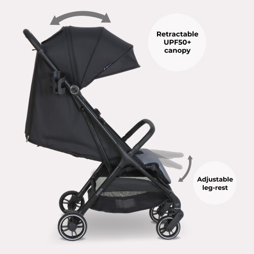 My Babiie MBX6 Auto-Fold Compact Stroller - Black / Grey 1