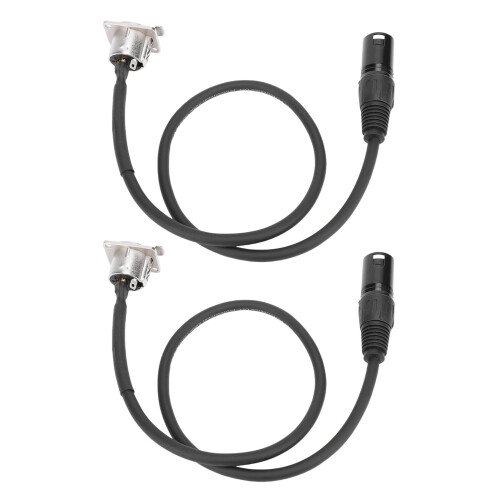 2 Stück XLR Pass-Through-Kabel 0,6 m D-Typ schwarz
