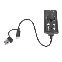 USB-Soundkarte 7.1-Kanal Schwarz USB-C Kompakt Lautstärkeregler