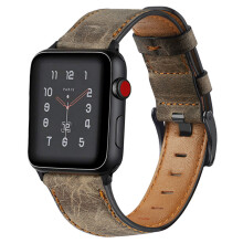 Curea de schimb din piele naturală, compatibilă cu Apple Watch Series 5/4/3/2/1, conector securizat, design elegant, dimensiune perfectă, 42-44