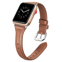 Curea compatibilă cu Apple Watch, fabricată din măiestrie de calitate superioară, piele naturală, design modern, conector sigur, senzație