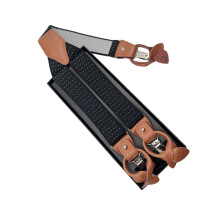Elegant Suspenders For Professional Attire-Black and white dots