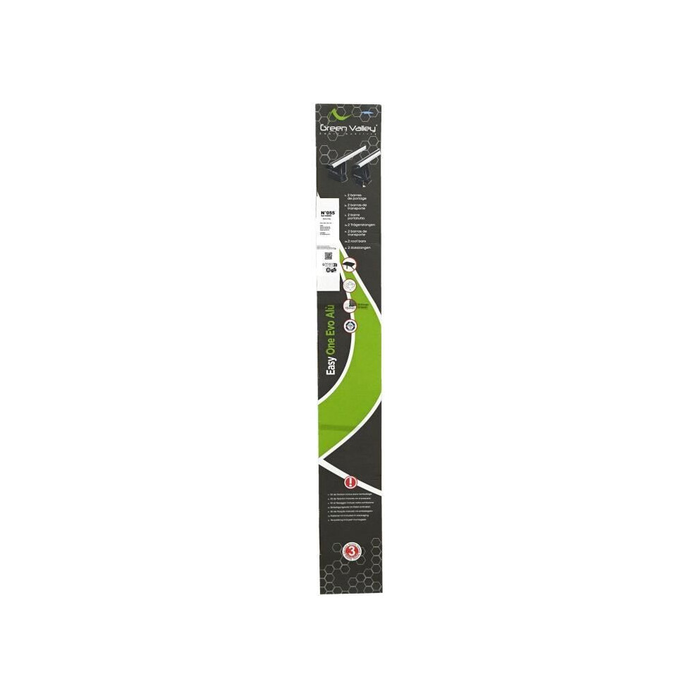 Set Of 2 Roof Bars - Valley - Easy One No. 55 - Aluminum - Mounting On Standard Roof - Up To 75 Kg Green 3050741620552