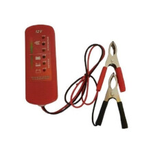 Batterie- und Lichtmaschinenprüfer - HTC EQUIPEMENT - 12V - 6 LED-Anzeigen - Batterieklemme - 60 cm Kabel