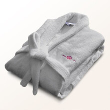 Bathrobe - THE TIME OF A BATH - Size M - 100% Cotton 500g/m² - Soft, Absorbent, Unisex - Light Gray