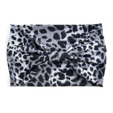 Blødt stof hovedbind til kvinder elastiske pandebånd, skridsikker bandana med leopardprint, brede pandebånd til yoga, bomuld spandex blanding