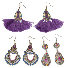 Orecchini di design etnico per donna, regali favolosi orecchini a gancio perfetti per donna orecchini con nappe colorate orecchini pendenti bohémien