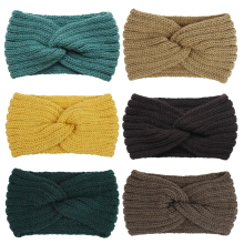 Schattige, landelijke gebreide hoofdband met brede rand, perfect cadeau met modieuze haarversiering voor winterse buitensporten, grof gebreid met