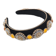 Decoratieve strass-steentjes in een barokke kristallen haarband, elegant kapsel voor elke gelegenheid, comfortabel om te dragen dankzij de zachte