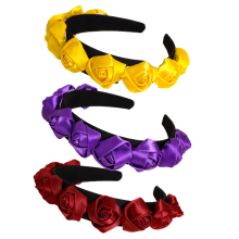 Flexibele satijnen haarband voor vrouwen en meisjes, antislip doe-het-zelf haaraccessoire met modieus effen ontwerp, leuke stijlen voor diverse