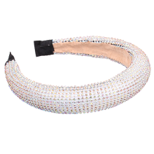 Glitterende haarband voor vrouwen en meisjes, met zachte fluwelen voering, gewatteerd grosgrain lint en glinsterende strass-steentjes, een