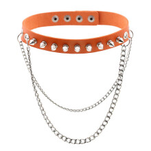 Collana girocollo con ciondolo a cuore per donna, collana punk in similpelle scamosciata bicolore con cuore cavo, ideale per cosplay, festival