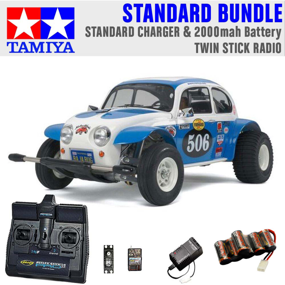 Tamiya Rc 58452 Sand Scorcher Off Road Buggy 1:10 Standard Stick Radio Bundle