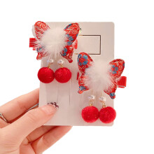 Schattige haarclip met strik en kwastje voor dames, stijlvol uiterlijk met fijne afwerking, gemakkelijk te combineren met outfits voor Chinees
