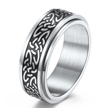 Hypoallergener Ring für den täglichen Gebrauch, farbechter Vintage-Schmuckring mit keltischem Knotenmuster, Unisex-Ring mit glatter, komfortabler