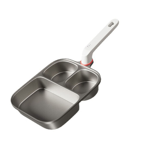 Divided Breakfast Pan with 2 Round and 1 Square Compartments for