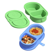 Silicone Snacks Container Double Compartment Seasoning Dispenser