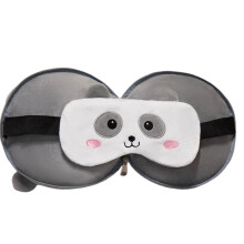Cartoon oogmasker en nekkussen 2 in 1 voor-grijze panda