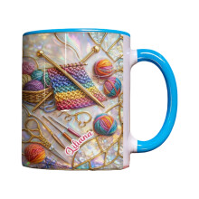 Elegante keramische koffiemokken met brei- en-Blauw 1
