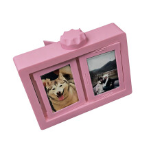 360 Grad drehbarer Fotoalbum-Displayrahmen,-Rosa