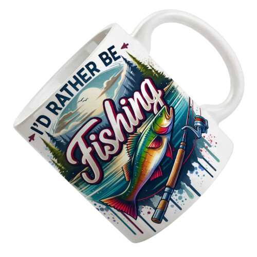 Keramik-Kaffeetasse, 350 ml, lustiges „I'd Rather Be-P 2