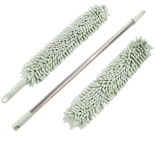 Brosse à plumeau réglable polyvalente, outil de nettoyage-Vert B