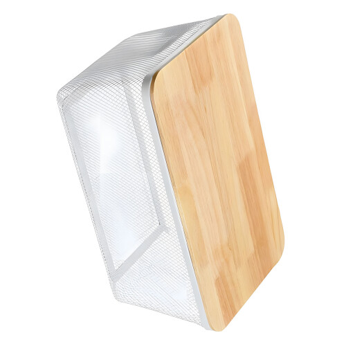 Finition en bois angulaire moderne de boîtes de rangement-Blanc
