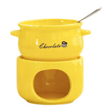 Ceramic Melting Cup For Chocolate Cheese Butter with-Yellow