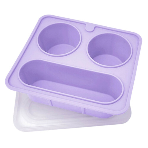 Plateau à glaçons facile à utiliser avec couvercle à-Violet