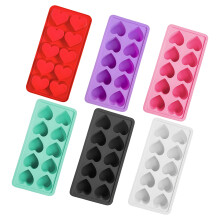 Moules à bonbons en Silicone en forme de cœur-6 couleurs