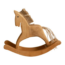 Nostalgische elegante Schaukelpferd Holzschnitzerei Statue-S