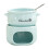 Ceramic Melting Pot With Fork For Chocolate Cheese-Sky Blue 1