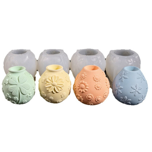 Moules de Vase en Silicone pour sculpture-fourLeafTrèfle 1