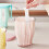 Snackcontainer met siliconen handvat, vork en afvoer,-Wit 4