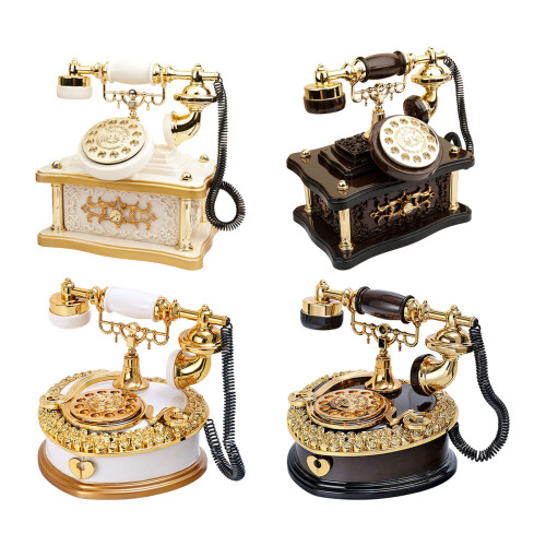 Classical European Rotary Dials Telephone Plastic-Square brown 2