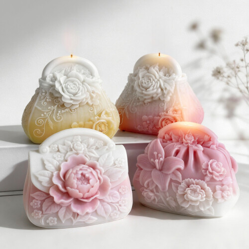 Blumen-Handtaschen-Geldbörsen-Form, Silikonformen,-43 2