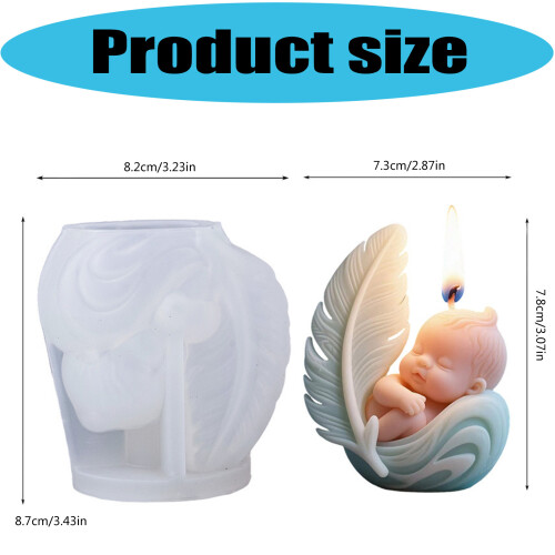 Moule en silicone pour décorations de bougies d'ange endormi et 2