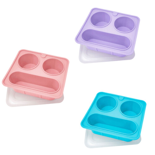 Plateau à glaçons flexible et pratique avec couvercle-Rose 1