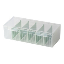 Transparent Plastic Organizer Box Adjustable Sections Lid-Green