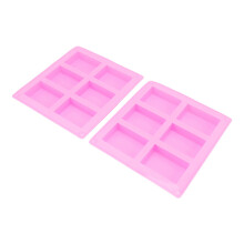 2 piezas de molde de silicona rosa con 6 cavidades resistentes al calor