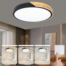 Plafonnier encastré moderne à LED dimmable en acrylique et bois pour chambre, salon ou bureau, 30 cm, rose