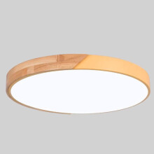 Plafonnier encastré moderne à LED dimmable en acrylique et bois pour chambre, salon ou bureau, 40 cm, jaune